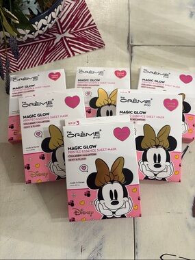 Lot of 6 Boxes  Crème Shop Disney Minnie Magic Glow Printed Essence Sheet Mask